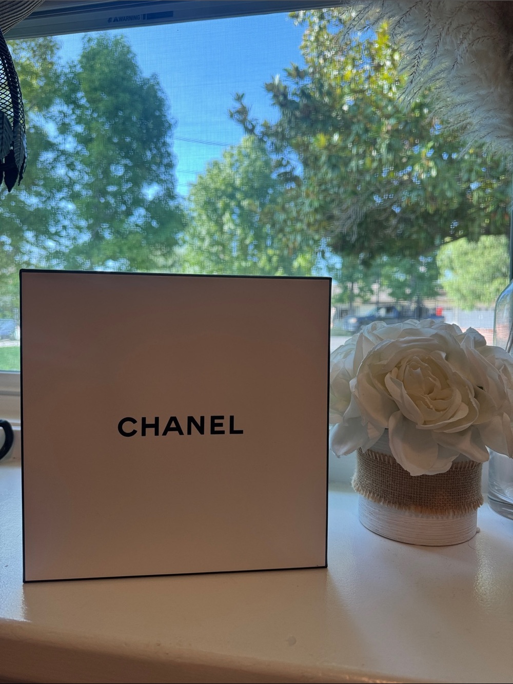 CHANEL White Box with Black Logo and Trim